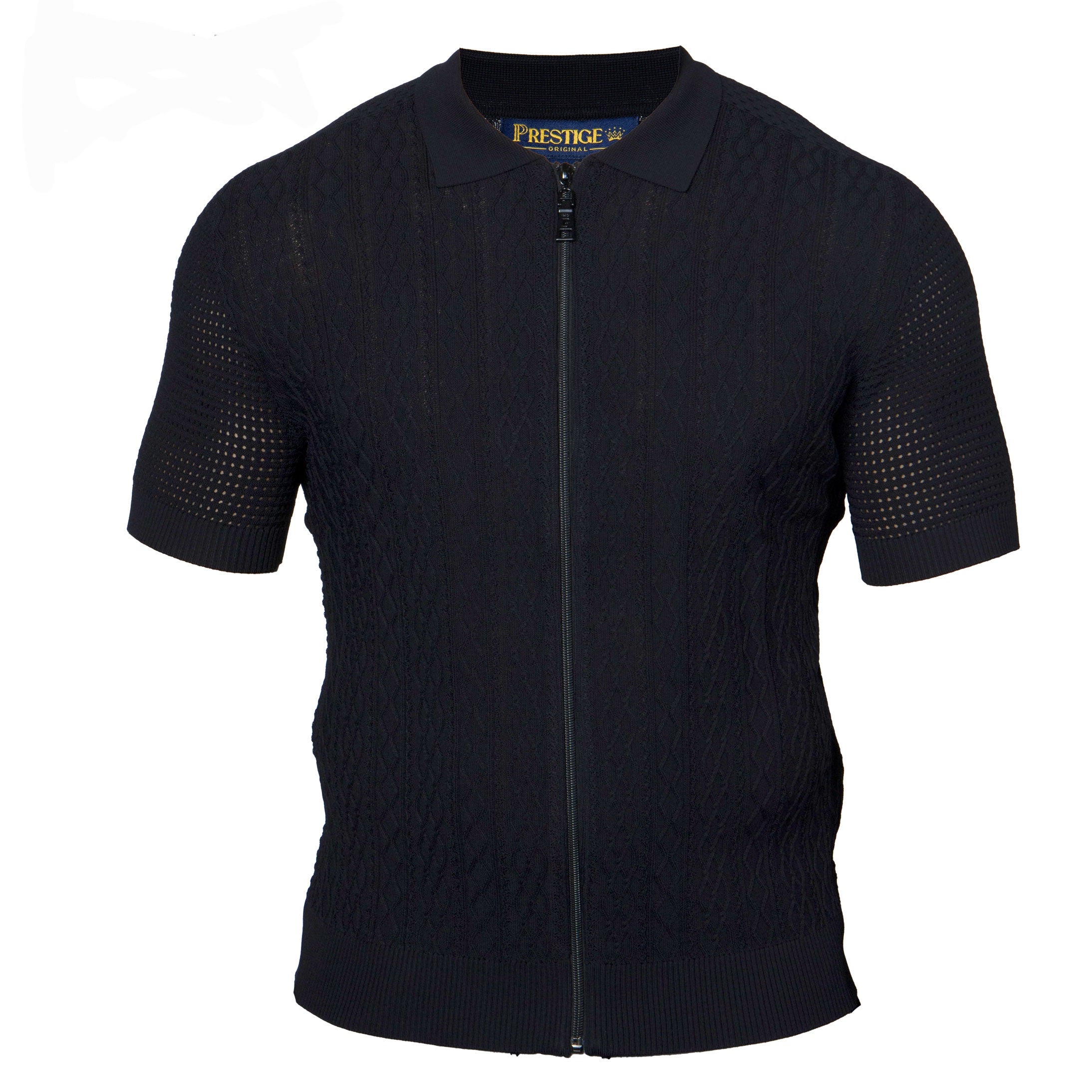 Prestige full zip down polo shirt
