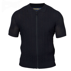 Prestige full zip down polo shirt