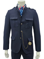 Load image into Gallery viewer, Giovani Testi banded collar suit

