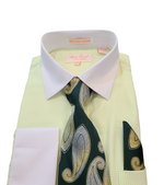 Load image into Gallery viewer, Bruno Conte Two Tones Dress Shirt Set
