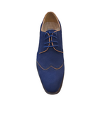 Load image into Gallery viewer, Giovani Wing Tip Suede shoes with contrast Trim
