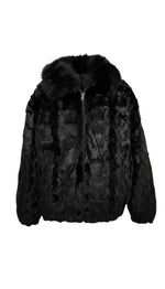 Load image into Gallery viewer, Diamond mink jacket with full skin Fox collar
