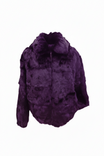 Load image into Gallery viewer, Full skin rabbit fur bomber jacket online item
