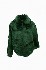 Load image into Gallery viewer, Full skin rabbit fur bomber jacket online item
