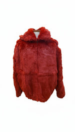 Load image into Gallery viewer, Full skin rabbit fur bomber jacket online item
