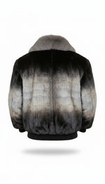 Load image into Gallery viewer, Diamond mink jacket with full skin Fox collar
