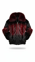 Load image into Gallery viewer, Diamond mink jacket with full skin Fox collar
