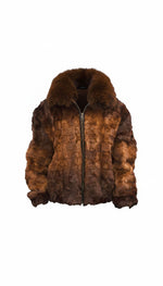 Load image into Gallery viewer, Diamond mink jacket with full skin Fox collar
