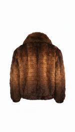 Load image into Gallery viewer, Diamond mink jacket with full skin Fox collar
