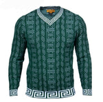 Load image into Gallery viewer, Prestige Greek Key V Neck Sweater
