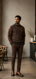 Load image into Gallery viewer, Silversilk crew neck PU sweater 32026
