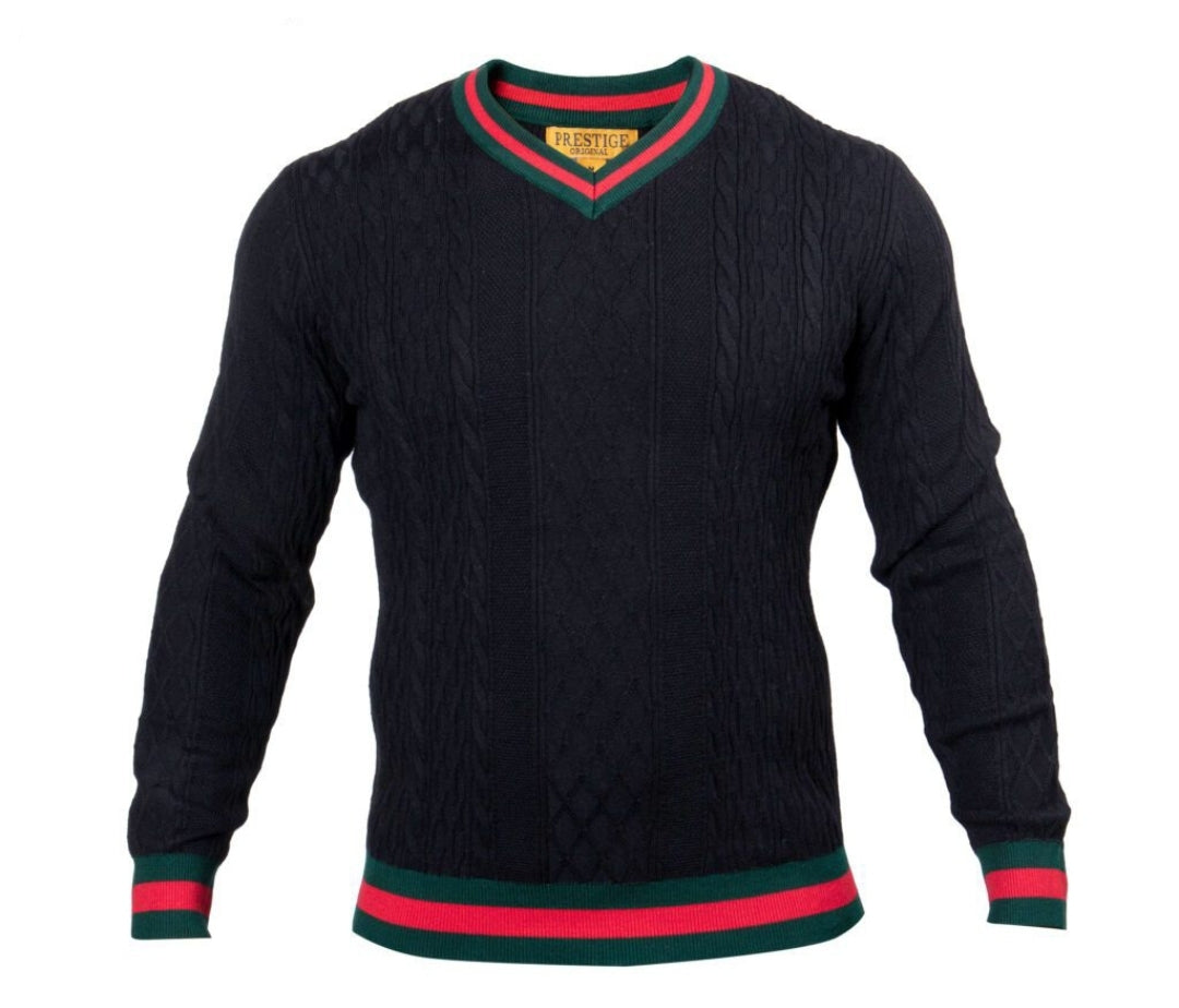 Prestige V Neck Wool Blend Sweater