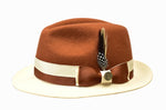 Load image into Gallery viewer, Two Tone Wool felt Fedora Hat
