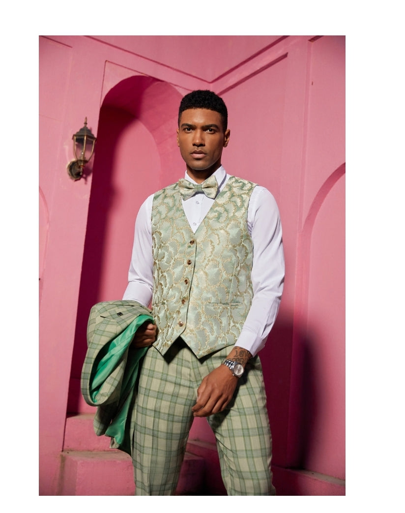 Stacy Adams Three Piece plaid  style