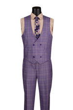 Load image into Gallery viewer, Vinci 3Pcs glen plaid suit v2rw-7
