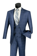 Load image into Gallery viewer, Vinci 3Pcs glen plaid suit v2rw-7
