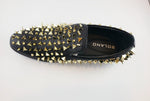 Load image into Gallery viewer, Boland Black and Gold spike shoes
