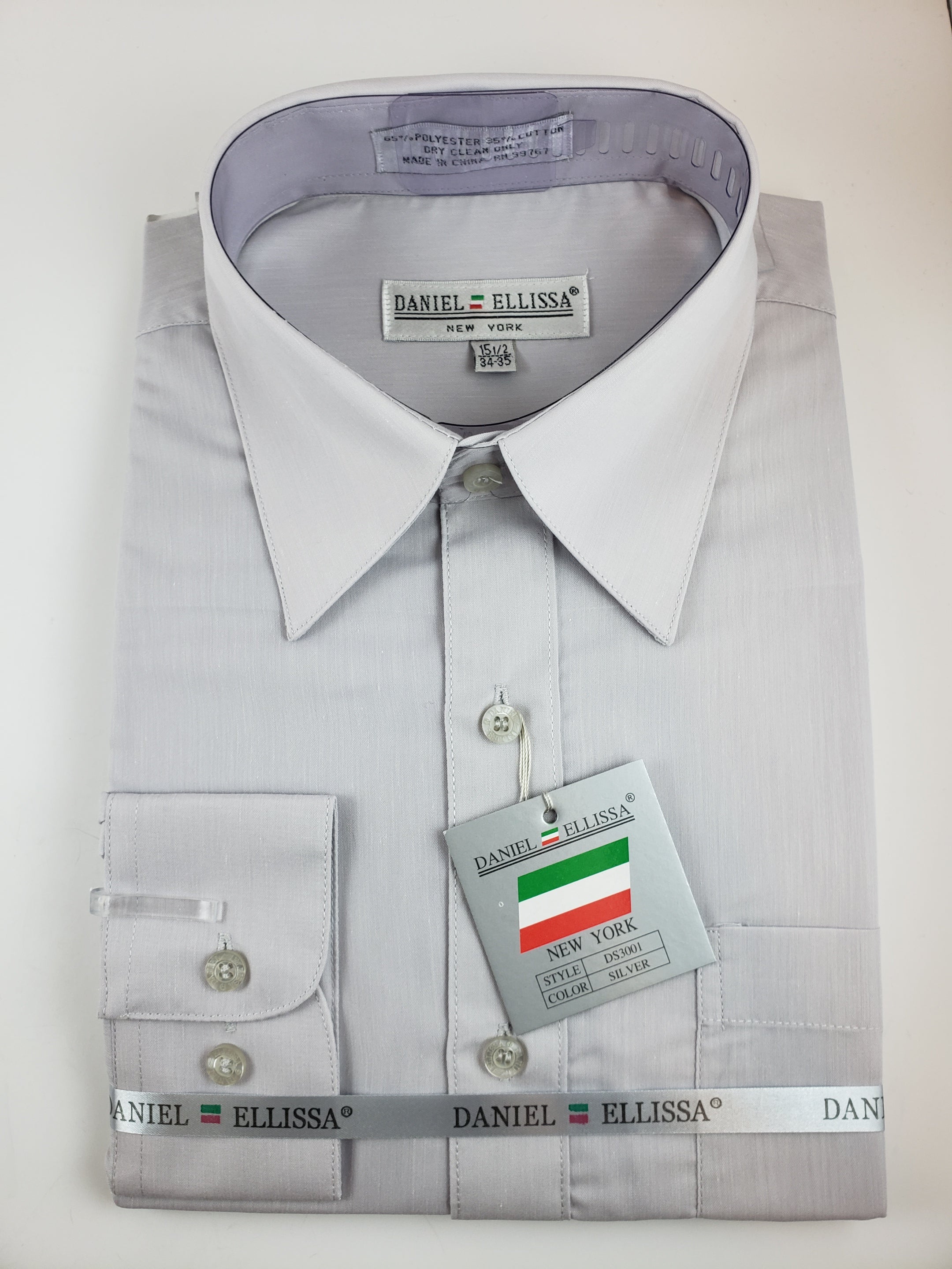 Daniel Elissa Basic Dress shirt Silver / 17.5 34-35 Daniel Elissa Basic Dress shirt Silver / 17.5 34-35