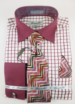 Load image into Gallery viewer, Fratello Burgundy Checkers Dress shirt
