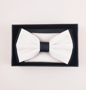 Two Tones Bow Tie With Matching Pocket Square