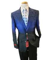 Load image into Gallery viewer, Robert Lewis Black&amp;Royal suit
