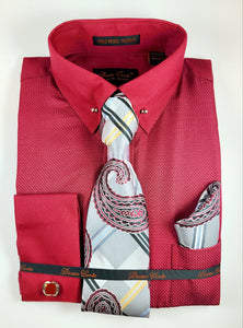 Bruno Conte Dress Shirt Set with Tie Bar