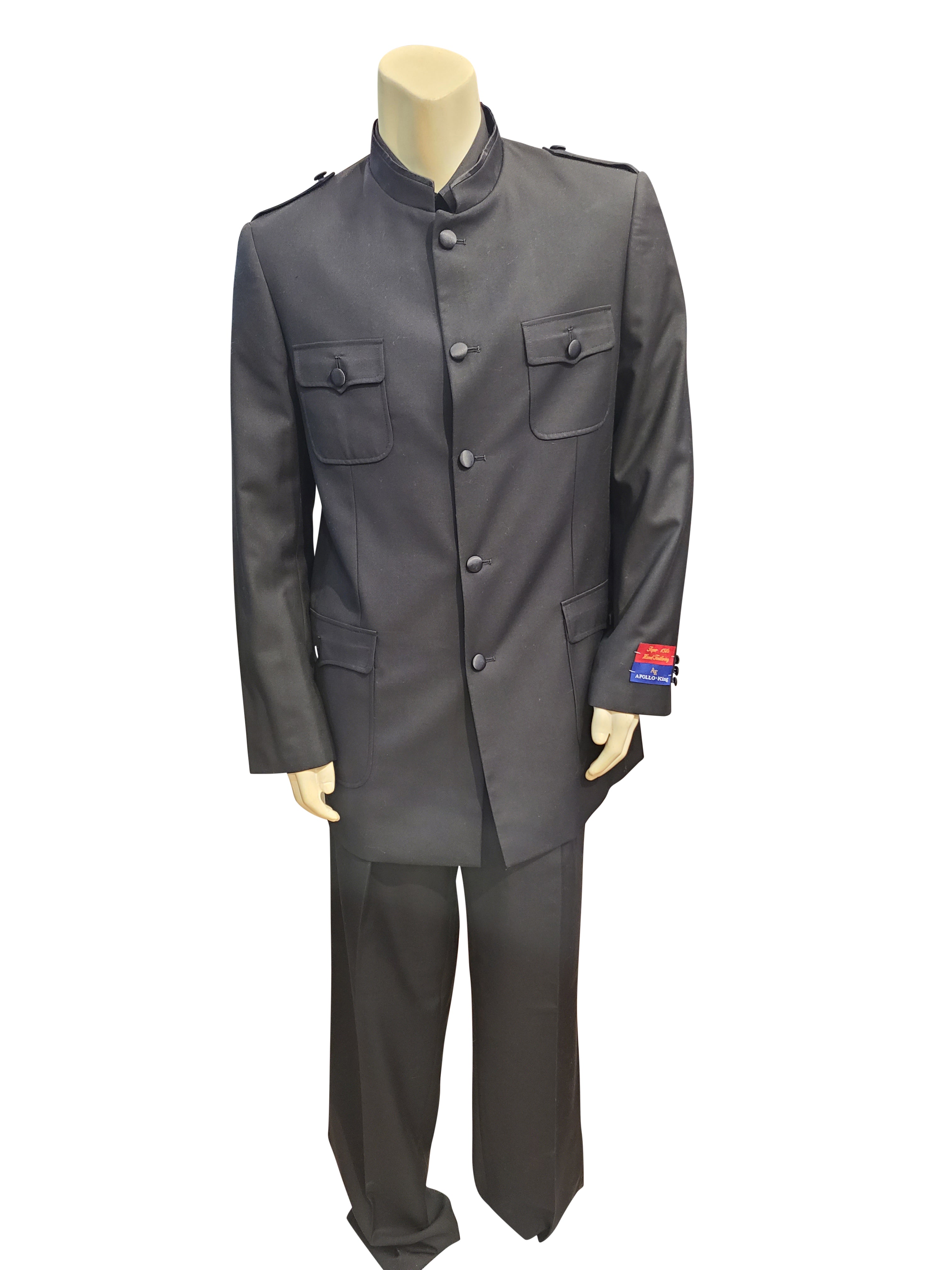 Apollo King Banded Collar Suit