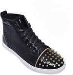 Load image into Gallery viewer, Lace Up Spike two Tones sneaker Boot
