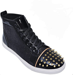 Lace Up Spike two Tones sneaker Boot