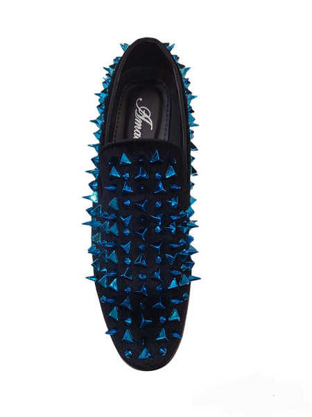 red bottom louboutin royal blue spikes, shorts, shoes, royal blue