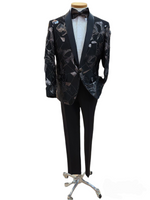 Load image into Gallery viewer, Retro Paris Slim suit with matching Bow tie

