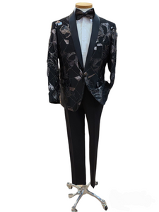 Retro Paris Slim suit with matching Bow tie