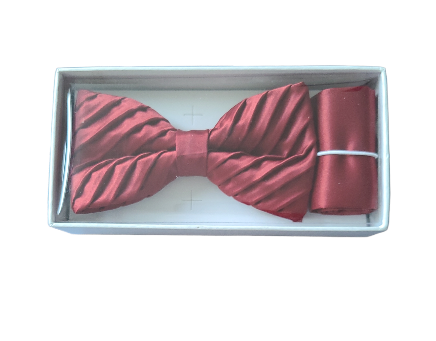 Pleated Bow Tie with Pocket Square