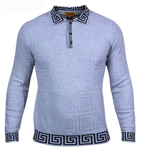 Prestige Greek Key Polo Sweater