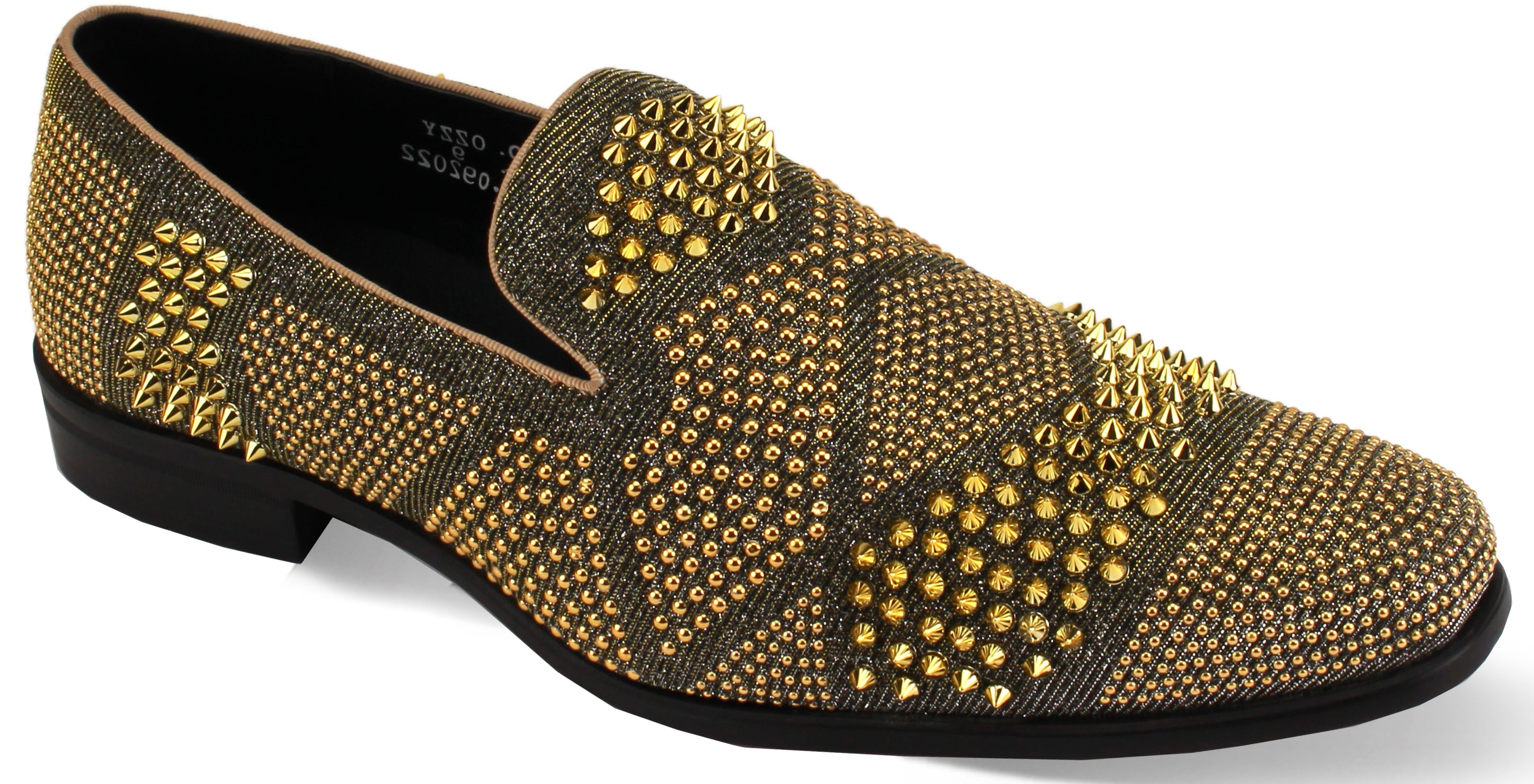 Ozzy Velvet Studded Smoker Shoes Velvet Loafers in Gold, Silver, Black & More | After Midnight Gold / US 9.0 Standard/D/ Medium / Eu:42 Ozzy Velvet Studded Smoker Shoes Velvet Loafers in Gold, Silver, Black & More | After Midnight Gold / US 9.0 Standard/D/ Medium / Eu:42